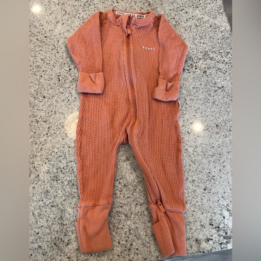 Bonds waffle knit romper sleeper outfit baby 3-6 months